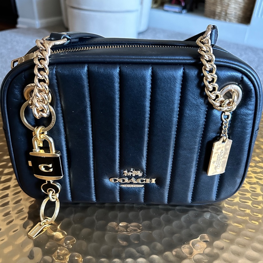 Coach Cammie Chain Shoulder Bag With Quilting, NWT w/Bonus Coach Bag Charm